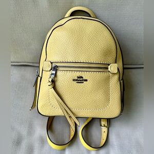COACH Andi Mini Canary Yellow Pebbles Leather Backpack F30530